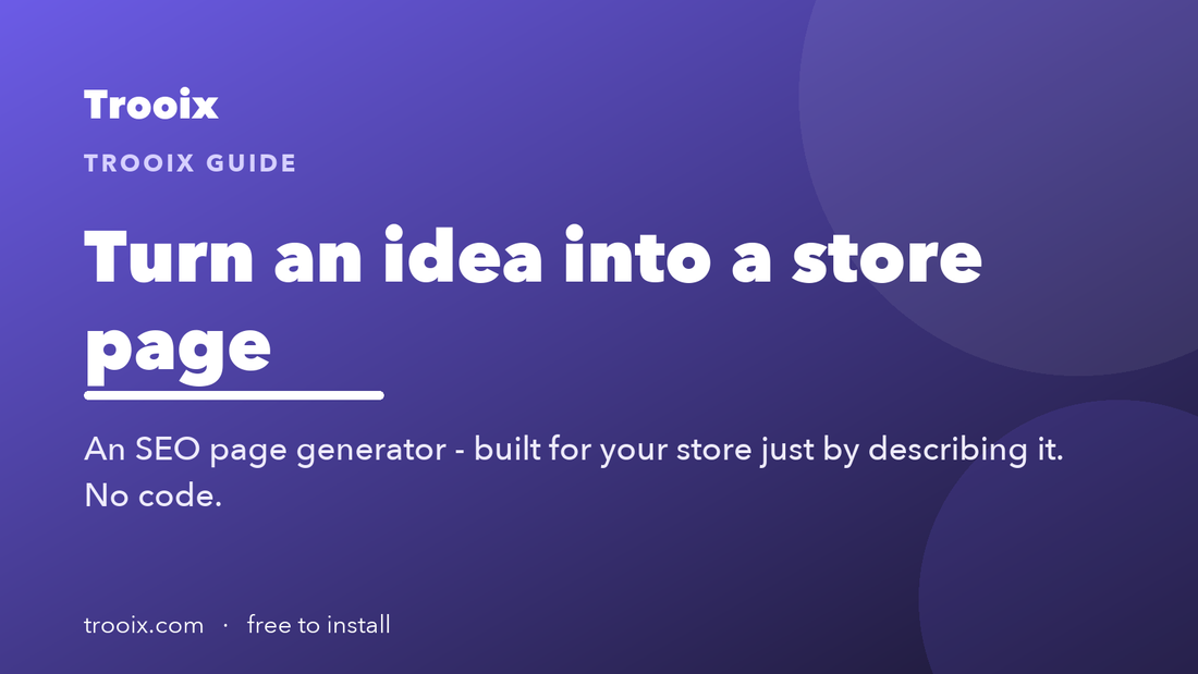 SEO Page Generator: Turn an Idea Into a Search-Ready Store Page