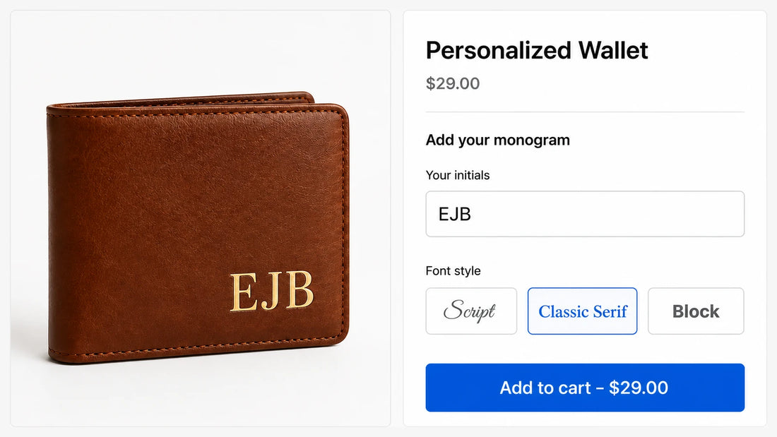 Monogram Maker: Let Buyers Add Their Initials and See It Live