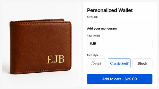 Monogram Maker: Let Buyers Add Their Initials and See It Live